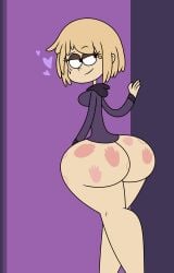 2023 arie_neu_(brsstarjv) arie_neu_(the_neu_house) ass ass_bigger_than_head ass_focus big_ass big_booty bite_mark_on_ass bite_marks booty doorway female_only hand_on_wall hoodie hoodie_only la-artist322_(artist) large_ass looking_at_another looking_back marks morning morning_after narrowed_eyes purple_background self_upload slap_mark_on_ass slap_marks smug_expression smug_eyes smug_face the_neu_house_(brsstarjv) thick thick_ass thick_thighs walking_away