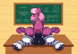 aquaeagle background balls big_balls big_cock big_dick big_penis blush chalkboard cheerilee_(mlp) clit clitoris cock collar desk desk_sex dick earth_pony equine female female_focus hooves horse_penis horsecock huge_balls interspecies large_balls legs_apart legs_spread legs_up male male/female moan moaning moaning_in_pleasure my_little_pony offscreen_character offscreen_male one_eye_closed one_eye_open open_mouth padlock penetration penis pink_body pink_coat pink_fur pink_hair pink_mane pony reverse_cowgirl_position straight striped_hair striped_mane teacher teaching text thighs vagina vaginal_fluids vaginal_juices vaginal_penetration vaginal_sex wooden_wall zebra zebra_(male)_(mlp) zebra_print zebra_stripes zebradom