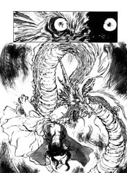 asian claws comic dragon duo eastern_dragon female forked_tongue frenzy horn human looking_at_viewer male mammal open_mouth rape_face scalie sex slit_pupils spread_legs spreading stare straight tongue tongue_out utatane_hiroyuki