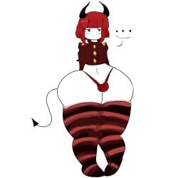 ... 1femboy benihotaru big_ass big_thighs black_horns comission demon demon_femboy fat_ass fat_thighs funamusea gay half-naked horns long_legs long_stockings male_only png red_eyes red_hair red_panties serious serious_look solo syeawater_(artist) thick_thighs white_body white_skin