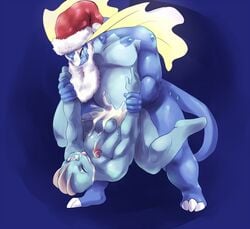 2boys anal anal_sex anthro anvil_position arm_grab aurorus beard belly big_dom_small_sub big_testicles blue_background blue_skin blush carrying christmas claws cum cum_in_ass cum_in_mouth cum_inside cum_on_face cum_splatter dinosaur ejaculation erection facial facial_hair feet hat holidays interspecies legs_up machoke male male_only muscular naughtyimp nintendo no_nipples nude one_eye_closed open_mouth orgasm penetration penis piledriver_position pokemon pokemon_(species) pokemon_rgby pokemon_xy red_eyes restrained santa_hat scalie sex size_difference slightly_chubby spread_legs spreading standing tail testicles upside-down video_games wince