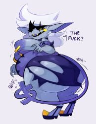 breasts breasts deltarune deltarune_chapter_rewritten dress ear fat fat_ass fat_butt genderfluid grey_body imp jiggle junkil mtf nipple_piercing nipples ripped_clothing ripped_skirt shades sweat sweatdrop sweating thicc thick_thighs transfem transgender white_hair yellow_cheeks yellow_eyes yellow_teeth