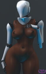 1girls 2016 3d artist_name bare_legs bare_shoulders breasts creepychimera cyborg dark-skinned_female dark_skin doll_joints female female_only fingers grey_background hand_on_breast hand_on_leg hands haydee haydee_(game) helmet hips large_breasts legs nipples nude pinup prosthetic_arm pussy robot solo source_filmmaker standing stomach thick_thighs wide_hips