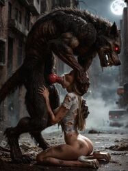 1boy 1girls ai_generated female_human female_human/male_feral female_human/male_monster feral_on_female feral_on_human full_moon interspecies interspecies_sex male_feral male_feral/female_human male_monster monster monster_on_female monster_on_human monster_penetrating noone3d petite slim slim_waist