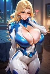 ai_generated blonde, blue blush eyes female huge_breasts invisible_woman invisible_woman_(marvel_rivals) lemonzzest_ai marvel_rivals