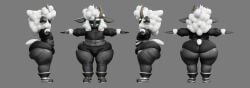 3d anthro ass big_ass bubble_ass clothed clothing eidolon_the_sheep_(vulkyasha) fan_character femboy furry green_eyes hair hi_res horn huge_thighs male model model_sheet original_character penis_under_clothes sheep sheep_ears solo sonic_(series) t-pose tail voluptuous_male vulkyasha