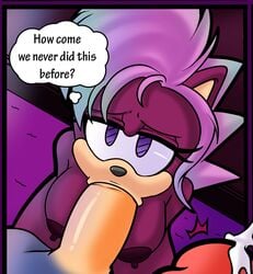 1boy 1girls breasts brother brother_and_sister cum fellatio female hedgehog hithog huge_cock incest male mammal nude nude_female nudity oral penis pov purple_eyes sex siblings sister sonia_the_hedgehog sonic_(series) sonic_the_hedgehog sonic_underground straight superbunnygt