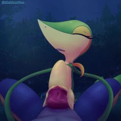 ahe_gao blubluumon cowgirl_position cum_inside inflation larger_male pokemon pokemon_(species) samurott size_difference smaller_penetrated snivy squirting stomach_bulge tagme video