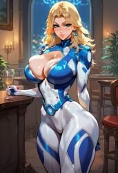 ai_generated blonde, blue blush eyes female huge_breasts invisible_woman invisible_woman_(marvel_rivals) lemonzzest_ai marvel_rivals