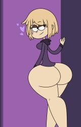 2023 arie_neu_(brsstarjv) arie_neu_(the_neu_house) ass ass_bigger_than_head ass_focus big_ass big_booty booty doorway female_only hand_on_wall hoodie hoodie_only la-artist322_(artist) large_ass looking_at_another looking_back morning morning_after narrowed_eyes purple_background self_upload smug_expression smug_eyes smug_face the_neu_house_(brsstarjv) thick thick_ass thick_thighs walking_away