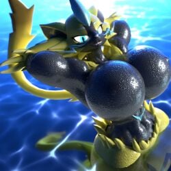 2022 3d furry furry_female looking_at_viewer notsobretheren nude nude_female pokemon pokemon_(species) warfare_zeraora zeraora