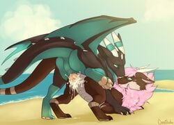 anus ass beach cannibalistic-tendencies cum cum_drip cum_in_pussy cum_inside dragon dripping duo female feral fur furred_dragon hand_holding knot licking love male mane messy nose_lick original_character paws penetration scalie seaside shiloh_(shicho) straight tongue tongue_out vaginal_penetration wings