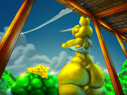 1boy anthro ass backsack balls big_ass big_butt bottomless clothing koopa koopa_troopa lastik male male_only mario_(series) nintendo outdoors scalie solo standing undressing video_games wide_hips