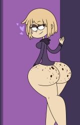 2023 arie_neu_(brsstarjv) arie_neu_(the_neu_house) ass ass_bigger_than_head ass_focus big_ass big_booty booty doorway female_only freckles freckles_on_ass freckles_on_butt hand_on_wall hoodie hoodie_only la-artist322_(artist) large_ass looking_at_another looking_back morning morning_after narrowed_eyes purple_background self_upload smug_expression smug_eyes smug_face the_neu_house_(brsstarjv) thick thick_ass thick_thighs walking_away