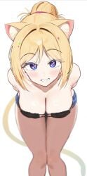 1girls animal_ear_fluff animal_ears animal_tail bare_arms bare_calves bare_chest bare_knees bare_legs bare_shoulders bare_skin bare_thighs blonde_eyebrows blonde_female blonde_hair blonde_hair blonde_hair_female blush blush_face blush_lines blushed_face blushing_at_viewer blushing_face blushing_female breasts calves cat_ears cat_tail cleavage collarbone curvaceous curvaceous_body curvaceous_female curvaceous_figure curvaceous_hips curvaceous_thighs curvy curvy_body curvy_female curvy_figure curvy_hips curvy_thighs dot_nose exposed_arms exposed_chest exposed_legs exposed_shoulders exposed_skin exposed_thighs eyebrows_visible_through_hair fair_skin female female_focus female_only full_body grin heart-shaped_pupils heart_eye heart_eyes high_resolution highres hourglass_figure knees large_breasts lean_body lean_figure leaning_forward legs light-skined_female light-skinned light-skinned_female light_skin light_skin_female light_skinned light_skinned_female lips long_hair looking_at_viewer looking_seductive looking_sexy narrow_waist parted_lips ponytail purple_eyes purple_eyes_female seductive seductive_body seductive_cleavage seductive_female seductive_grin seductive_hips seductive_pose seductive_posing seductive_smile seductive_smirk seductive_thighs seductive_woman sexy sexy_body sexy_female sexy_hips sexy_pose sexy_posing sexy_smile sexy_thighs sexy_woman shiny_breasts shiny_hair shiny_skin shoulders sidelocks simple_background slender_body slender_waist slim_girl slim_waist smile smiley_face smiling smiling_at_viewer smooth_skin solo standing thick_thighs thighs thin_waist twin_(tt_lsh) white_background wide_hips yellow_eyebrows yellow_hair yellow_hair_female