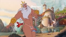 disney enmtoonz king_triton male male_only solo_male the_little_mermaid the_little_mermaid_(1989_film) thong thong_aside thong_bikini underwear