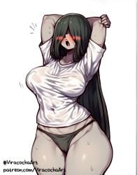 ai_assisted ai_generated big_breasts breasts_bigger_than_head digital_media_(artwork) hips_wider_than_shoulders horror_(theme) panties sadako_yamamura shirt_up the_ring underwear viracochaart yamamura_sadako