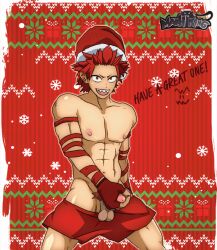 1boy animated anime_style balls boku_no_hero_academia christmas eijirou_kirishima full_body gif holidays kirishima_eijirou male male_only maoh_king masculine masturbation my_hero_academia red_hair shark_tooth snow solo solo_male