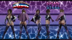 1girls 3d ass big_ass big_breasts big_butt blender boots brown_eyes brown_hair cape character_sheet fisherman gloves huge_ass leotard light-skinned_female light_skin pinup short_hair superheroine superheroinecomixxx susan_steel thick_thighs toned toned_arms toned_back toned_belly toned_body toned_female toned_legs toned_stomach