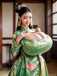 1girls ai_generated asian asian_bimbo asian_clothing asian_female bimbo bimbo_body bimbo_lips black_hair bubble_butt child_bearing_hips curvaceous curvy curvy_figure dat_ass dumptruck_ass hair_bun hourglass_figure huge_ass huge_breasts ohshinakai paag pale-skinned_female slanted_eyes spankable spankable_ass tagme thick_thighs traditional_clothes voluptuous voluptuous_female wide_hips