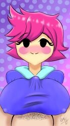 black_eyes breasts hoodie kisakki kumatora large_breasts magenta_hair mother_(series) mother_3 nintendo paizuri paizuri_under_clothes pink_hair titfuck titfuck_under_clothes titjob tits