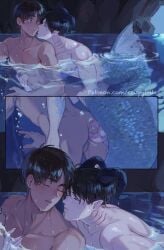 2boys anal_sex attack_on_titan diphallia diphallism double_penetration eren_jaeger gay human levi_ackerman male male_only merfolk merman multi_genitalia multi_penis penis saltyfrites yaoi