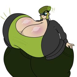 big_breasts breasts_bigger_than_head green_hair huge_breasts huge_thighs hyper hyper_breasts inkling inkling_girl nichole_(nimrod_34) nimrod_36 splatoon thick_thighs