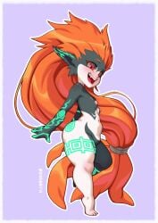 1girls female female_only flat_chest imp_midna long_hair looking_at_viewer midna orange_hair red_eyes shortstack small_breasts solo the_legend_of_zelda thick_thighs twilight_princess two_tone_body wide_hips wide_thighs yellow_sclera zhennith