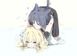 ... 1boy 1girls bent_over blonde_hair blue_eyes blush boy_on_top cat_boy cat_ears cat_girl cat_tail catboy catgirl closed_eyes doggy_style feline female genshin_impact heart in_heat licking lumine_(genshin_impact) male scaramouche_(genshin_impact) sex straight thought_bubble tongue tongue_out yellow_eyes