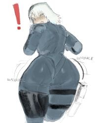 ass bawlboxer big_ass blue_eyes bodysuit cute_fang femboy feminine_male fortnite huge_ass jiggle khentaiu khentart looking_at_viewer looking_back male male_focus male_only metal_gear_solid metal_gear_solid_2 motion_lines pale_skin raiden_(metal_gear) skin_tight skintight_bodysuit solo_male tactical_gear thick_thighs twink white_hair wide_hips wobble