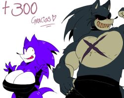 alokrenacido bify big_breasts buff_male dress furry hedgehog hedgehog_ears hedgehog_girl hedgehog_humanoid hedgehog_tail lord_x needlemouse_(character) needlemouse_(series) sarah_henderson_(needlemouse) sonic.exe_(series)