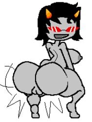 1girls areolae ass barefoot big_ass black_hair breasts completely_nude completely_nude_female female female_only full_body glasses grey_body homestuck horns keelgabeytheart looking_at_viewer looking_back naked naked_female nipples nude nude_female open_mouth open_smile pussy short_hair sideboob smile solo solo_female squatting terezi_pyrope twerking