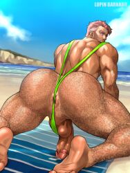 1boy abime anus artist_name ass ass_focus asshole back back_muscles back_view balls ballsack banana_hammock bara bara_ass beach beard bent_over big_ass big_butt big_penis blue_eyes blue_sky body_hair boner cum cum_leak cum_leaking dangling_testicles dick dilf erect_penis erection foreskin foreskin_folds frenulum fully_retracted_foreskin gay green_banana_hammock green_mankini green_swimwear hairy_ass hairy_body hairy_butt hairy_legs hairy_male hairy_thighs hanging_penis head_as_code huge_ass huge_butt human human_only inner_foreskin intact leaking_cum looking_at_viewer looking_back low_hanging_balls lupin_barnabi male male_only mankini manly mature_male middle_aged middle_aged_male mostly_nude_male muscles muscular_male orange_hair outdoors outside penis penis_out perineum precum presenting presenting_anus presenting_ass presenting_butt presenting_hindquarters public public_exposure ray_(head_as_code) scrotum showing_ass smooth_penis solo swimwear swimwear_only testicles thick thick_ass thick_eyebrows thick_thighs thong thong_over_anus uncut