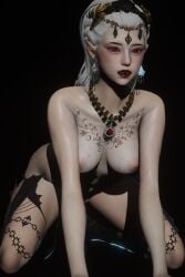 1girls 3d big_breasts honey_select isabella_von_carstein light-skinned_female light_skin moratti solo vampire warhammer_(franchise) warhammer_fantasy white_hair