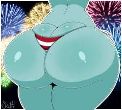 _it’s_the_statue_of_litterby_i’m_about_to_shit_my_pants american_flag_bikini ass ass_focus big_ass bikini fat_ass fourth_of_july kiut_arts statue_of_liberty tight_clothing