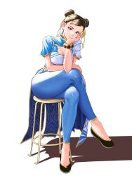 1girls 2023 asian asian_female athletic athletic_female capcom chinese chinese_female chun-li female female_only femme_fatale fully_clothed light-skinned_female light_skin luxpineapple solo street_fighter street_fighter_6