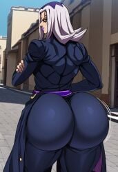 1boy ai_generated ambush_(trap) arms_crossed ass big_ass big_breasts big_thighs blackwhiplash_(style) civitai crossed_arms femboy gay girly gradient_eyes huge_ass huge_butt huge_thighs hyper hyper_ass hyper_butt jiggle jiggling_ass jojo&#039;s_bizarre_adventure leone_abbacchio looking_back male male_only massive_ass massive_butt massive_thighs motion_lines multicolored_eyes muscular muscular_male outdoors outside presenting presenting_hindquarters public purple_eyes solo solo_male thick_thighs thick_thighs	 thighs tight_clothing tight_fit trap twinksupremacy vento_aureo white_hair white_hair	 wide_hips yaoi yellow_eyes