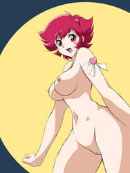 1girls android armband artist_request breasts choker cutie_honey cutie_honey_(character) female hairband heart honey_kisaragi large_breasts light-skinned_female light_skin magical_girl nipples nude open_mouth pointy_chin pussy re:_cutie_honey red_eyes red_hair short_hair solo tattoo uncensored