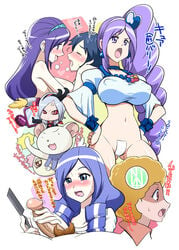 4girls aono_miki aono_remi big_sister black_hair blonde_hair blue_hair blush bottomless breasts brother_and_sister brown_hair censored chiffon_(fresh_precure!) clothing comb cure_berry dark_magical_girl densetsu_kyojin_ideon drill_hair eas erect_nipples fresh_precure! fresh_pretty_cure! hands_on_hips higashi_setsuna huge_breasts ichijo_kazuki implied_incest implied_sex incest jewelry large_breasts little_brother maebari magical_girl mirror momozono_love multiple_girls older_female older_sister open_mouth parody pasties penis precure pretty_cure purple_hair red_eyes satsuki_itsuka siblings sweat tape tart tongue topless translation_request white_hair younger_brother younger_male