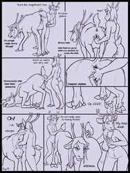 anthro anthro_on_feral antlers anus aroused ass breasts cervine comic dialogue eggnog female female_on_feral feral fingering fisting gender_transformation hooves horn horny_(disambiguation) ink lord_magicpants mammal nipples pussy pussy_juice raised_tail reindeer reindeer_nog stumble transformation yuri zoophilia