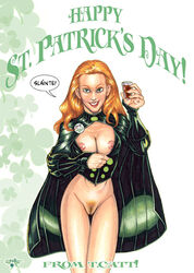 1girls 2007 color colored female female_only homo_superior long_hair marvel marvel_comics mutant nude orange_hair redhead revealing_clothes siryn solo st._patrick's_day straight_hair superheroine tcatt theresa_cassidy uncensored x-men