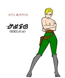 atlantis:_the_lost_empire covering_breasts disney female female_only gif helga_sinclair human solo static_gif tagme topless