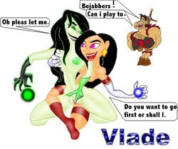 dave_(dave_the_barbarian) dave_the_barbarian disney disney_channel kim_possible nipples princess_irmaplotz pussy shego straight_hair vlade yuri