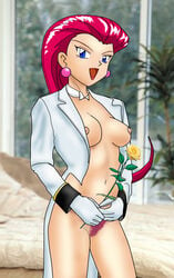 female female_only human human_only jessie_(pokemon) mad_maxx nintendo nipples pokemon solo team_rocket