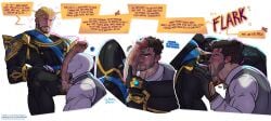 balls bara big_balls big_penis blowjob clothing deepthroat english_text erection gay gay_blowjob guardians_of_the_galaxy male male/male male_only marvel_rivals moon_knight moon_knight_(marvel_rivals) moon_knight_(series) muscular_male oral oral_sex penis peter_quill starlord text