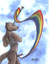 2000 anthro erection flag gay_pride male male_only mammal mustelid otter penis smile solo vandringar