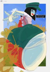 1girls big_ass dream_bbq ena ena_(dream_bbq) ena_(series) fart fart_cloud female smbr33 surreal_mayhem tagme text