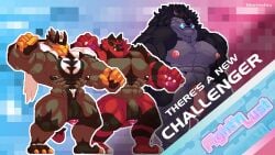 16:9 2025 3_toes 5_fingers anthro balls barazoku biceps big_muscles big_nipples body_hair crossover digital_media_(artwork) fangs feet fingers generation_7_pokemon generation_8_pokemon genitals group happy_trail hi_res humanoid_genitalia humanoid_penis incineroar legendary_pokemon male mammal morinetsu mugen multicolored_body muscular muscular_anthro muscular_male nintendo nipples paws penis pixel_(artwork) pokemon pokemon_(species) pubes single_strike_style_urshifu teeth text toes trio urshifu widescreen