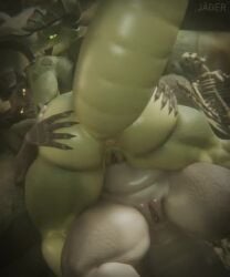 2girls animated cowgirl_position deathclaw fallout jaeger3d shaking shaking_ass shaking_butt tagme video