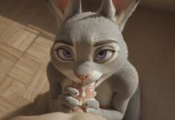ai_generated anthro anthropomorphic beautiful bedroom big_breasts blowjob breasts breeding_request bunny_ears bunny_girl bunny_tail bunnygirl cum_in_mouth cumming cumming_in_mouth cumshot disney fellatio female fur furry furry_only impregnation_request in_heat inviting_to_sex judy_hopps looking_at_viewer on_knees seductive seductive_look seductive_smile sexy sexy_body sexy_pose tits_out wet_pussy zootopia